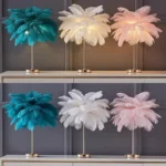 Modern Nordic Ostrich Feather Floor Lamp, Living Room, Dining Bedroom, Study Desk Interior Decoration LED Lighting - Image 3