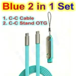 Quick Charge Flat Phone Charger Type C 240W Foldable Stand Fast Charging Kick Cable Stand Holder Cord for IPhone 17 16 Samsung - Image 16
