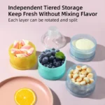 Baby Feeding  Portable 4 Layer Milk Powder Storage Box Fruit Snacks Candy Food Container