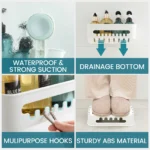 TAILI Shower Shelf Suction Cup No-drill Bathroom Corner Shelf Storage Basket for Shampoo Makeup Organizer Bathroom Accessories - Image 3