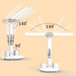 LED Desk Lamp USB Dimmable Touch Foldable Table Lamp with Calendar Temperature Clock Night Light for Study Reading Lamp - Image 4