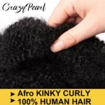CrazyPearl Afro Kinky Bulk Human Hair for Dreadlocks Extension Repair Locs Twist Braiding Afro Kinky Human Hair for Locs Natural