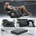 Athena Collection Carbon Fiber Black Gaming Chair - Ergonomic with Footrest Headrest Lumbar Support Height Adjustable Swivel - Image 5