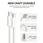 PD 45W USB C to USB C Fast Charging Data Cable For Iphone 15 15Pro Xiaomi Huawei Data Line Type C Weaving Cable Accessories - Image 6