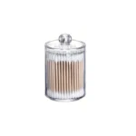 1/2/3 Pack Plastic Cotton Swab Ball Pad Holder, 10 Oz Bathroom Organizer, Qtip Apothecary Jar Clear Container Dispenser - Image 7