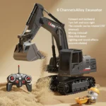 Alloy Remote Control Excavator Toy Car with Lights Sound Effect Electric Excavator Automobile Engineering Vehicle Children Gifts - Image 8