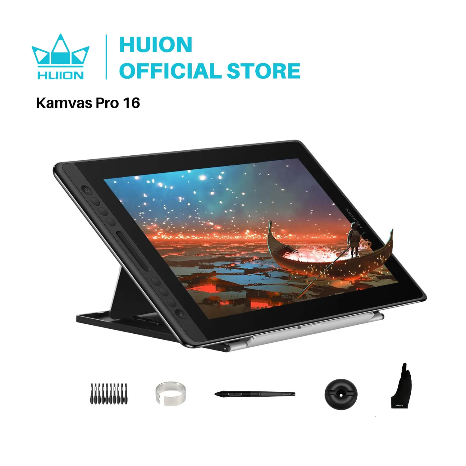 Sdcb05eefefbe42569b22ac3a946235eb8.webp Huion Kamvas Pro 16 Drawing Pen Tablet 15.6 Inch 120% sRGB Digital Graphic Tablet Pen Display Monitor with Tilt Function - Image 1
