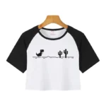 Casual Crop Tops 2000s Y2k Print Women Tee Shirt Harajuku