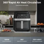 Sejoy Air Fryer 8-in-1,6 Quart Electric Hot Fryer Oven Oilless Cooker,Roast, Bake, Plus Bake,Dehydrate, and Keep Food Warm - Image 5