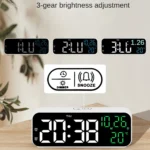 Digital Alarm Clock Temperature and Date Week Display Night Mode Table Clock Voice Control 12/24H Electronic LED Alarm Clocks - Image 3