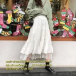 Women Skirt Matching Chic Lady's White Skirt Sweet Girl's Cake Skirt Elastic - Image 4