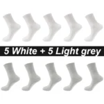 10Pairs/Lot Men Combed Cotton Socks Black Casual Business Breathable High Quality Man Sock New For Male Plus Size EU38-48 - Image 12