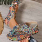 2025 Women Flat Sandals Comfortable Flats Sandals Printed Bohemia Roman Style - Image 4