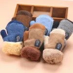 0-3 Years Baby Boys Girls Winter Knitted Gloves Warm Rope Full Finger Mittens for Children Toddler Kids Accessories KF960 - Image 2