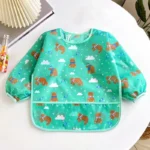 Baby Bibs Cute Colorful Cartoon Waterproof Bib Infant Eating Children Drawing Long Sleeve Apron Self Feeding Baby 0-3 Years - Image 9