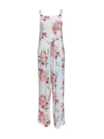 Plus Size  Europe and America  Women's Cross border Summer New Product Square Neck Flower Print Sling jumpsuit - Image 5