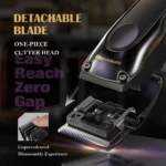Professional Cordless Hair Clippers for Men with High Torque Motor & Detachable Blades – Barber Kit with Charging Base in Black