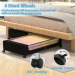 Under Bed Storage With Wheels, 2-Pack 48L Each Under The Bed Storage Containers With Clear Lids & Label, Underbed Storage Bins - Image 4