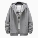 Men's  Trendy Hoodie Cardigan Autumn Hooded Sweatshirt Solid Color - Image 10