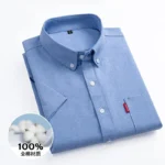 100% Cotton Oxford Men's Shirts Short Sleeve Solid color Soft Regular Fit Formal Dress Shirt Social Blouse Male Clothes M-5XL - Image 8