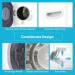 1500 W 13.2 LBS Electric Clothes Dryer High-Efficiency Heating&Powerful Tumbling