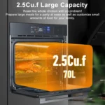 3000W 240V 24 Inch Electric Wall Ovens with Steam,Bake,Air Frying Mode 2.5Cu.ft Convection,Sensor Touch Control,Color Screen - Image 3