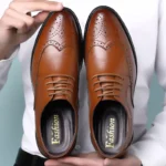 Large size fashionable men's office formal shoes low cut daily comfortable pointed multifunctional men's wedding men's shoes - Image 3