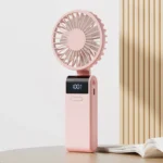 Handheld Mini Fan 1800mAh Foldable Portable Desk Outdoor Neck Hanging 5 Speed USB Rechargeable Fan Phone Stand Display Screen - Image 8