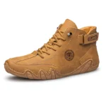 CLOHOO Hand-Sewn Octopus Design Men's Short Boots High-Top Leather Riding Boots Stylish Men's Footwear - Image 7