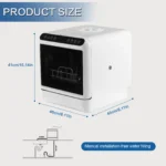 Mini Dishwasher with 6L Built-in Water Tank Portable Dishwasher No Hookup Needed High-Temp& Air-Dry Function for Apartments - Image 6