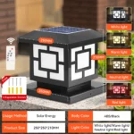 Outdoor Garden Decor Solar Pillar Lamp Remote Control Sunlight Wall Lamp for Street Gate Pathway Lighting Landscape Solar Lights