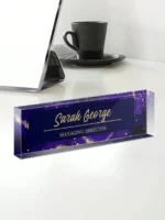 20*6CM Personalized Acrylic Desk Name Plate, 8 Wild Flower Designs, Custom Office Decor, Graduation Gift,Back to School Supplies - Image 7