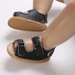 Summer Rubber Base Anti Slip Baby Sandales Shoes Toddler Girl Boy Canvas Sandals Non-Slip First Walker Crib Shoes For 0-18