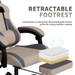 Gaming Chair with Massage,Ergonomic PC Gaming Chair with Footrest Comfortable Headrest and Lumbar Support, High, Customized - Image 5