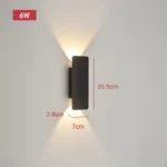 Outdoor Waterproof Wall Lamps Strip Aluminum Wall Lights 18W LED Black Wall Lamp Bedroom Exterior Outdoor Lighting Fixtures - Image 10