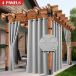2/4PCS Waterproof Outdoor Curtains, UV Protection, Thermal Insulation, Sun Blocking, Grommet Top for Porch, Pergola, Cabana - Image 6