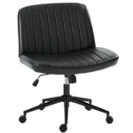 JHK Cross Legged Office Chair with Swivel Wheels Rocking Gaming Chair Armless Wide Desk Adjustable Swivel Fabric Task Vanity - Image 13