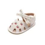 Cute Baby Girl Sandals Stylish PU Leather Non-slip Bowknot Cherry Summer Flats Toddler Shoes for Everyday Wear - Image 7
