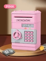 Electronic Password Piggy Bank Toys, ATM Saving Money Box Coin Can Auto Scroll Paper Money Fingerprint Password Unlock kid Gifts - Image 12