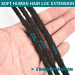 0.4cm 0.6cm 0.8cm Width Loc Extension Human Hair 40 Strands Full Handmade 100% Human Hair Dreadlock Extensions for Men Women - Image 3