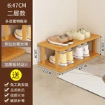 Vertical Shoe Rack – Tall Narrow Shoe Rack Organizer for Small Spaces, Bamboo Shelf for Entryway, Closet, Corner, Doorway