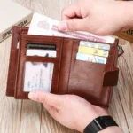 Men’s Coin Purse Wallet RFID Anti-theft Man Leather Wallet Zipper Business Card Holder Money Bag Wallet Male
