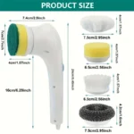 Electric Grease Scrubber, Rechargeable Powerful Cleaning Brush, Handheld Cordless Cleaner for Kitchen, Sink, Tile, 25×11