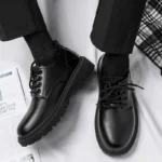 Spring Autumn Men's Business Dress Shoes Black Casual Simple Comfortable Anti slip Wear resistant Round Head Men's Shoes