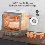 Portable Dishwasher Countertop WIFI Smart Dishwasher Compact Dishwashers with 5L Built-in Water Tank 6 Programs 360 Dual Spray