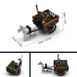 Creative Moc Medieval Military Carriage Model Western Carriage Transport Horse Building Blocks DIY Assembly Toy Birthday Gift