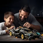 2024 Black V12 Block Roadster RC Tech Racer 1:14DIY Roadster building block assembly Block car toy birthday gift （1000+granule）