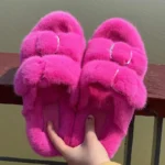 Winter European Fashion Women’s Shoes Ladies Slippers 100% Mink Slippers