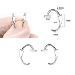 2PCS Trendy 10mm Stainless Steel Punk Clip on Fake Piercing Nose Wrap Lip Rings Unisex Nose Ring Women Men Tusk Body Jewelry - Image 3