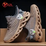 YRZL Men Sports Running Black Jogging Shoes Casual Sneakers Outdoor Breathable Mesh Women Light Shock-absorption Black Tennis - Image 2